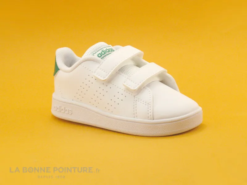 Achat chaussures Adidas Bébé Basket, vente Adidas ADVANTAGE I Blanc Vert - EF0301 - Basket BEBE