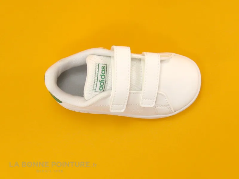 Achat chaussures Adidas Bébé Basket, vente Adidas ADVANTAGE I Blanc Vert - EF0301 - Basket BEBE