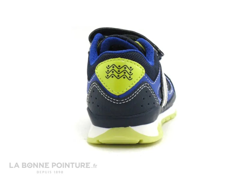 Achat chaussures Geox Bébé Basket, vente Geox PAVEL J8415A navy lime - 3 velcros - Basket GARCON