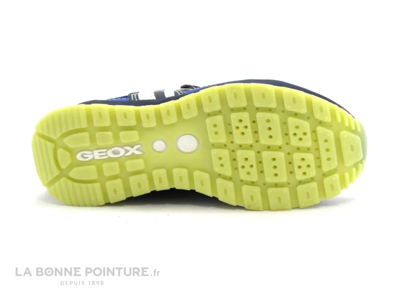 Achat chaussures Geox Bébé Basket, vente Geox PAVEL J8415A navy lime - 3 velcros - Basket GARCON