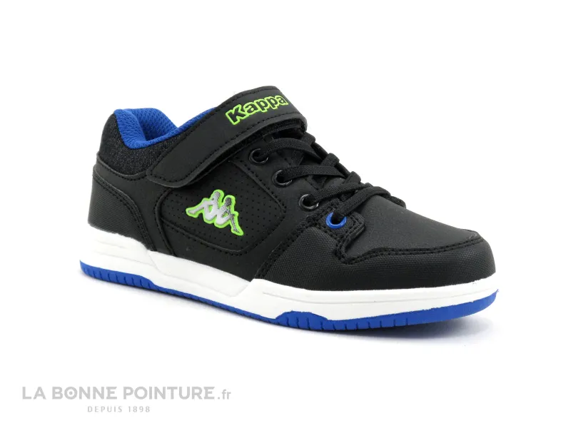 Achat chaussures Kappa Enfant Basket, vente Kappa KARTER LOW EV Kid - Black Blue Green - 304IH20 - Basket