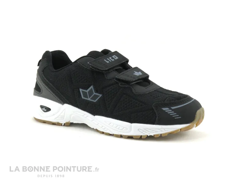 Achat chaussures LICO Enfant Basket, vente Lico FLORI V noir gris - Basket enfant avec scratches