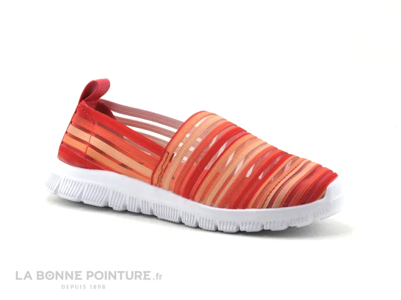 Achat chaussures Moran's Enfant Basket, vente Morans KATIMINI Orange - Rayures - Basket sans lacet fille