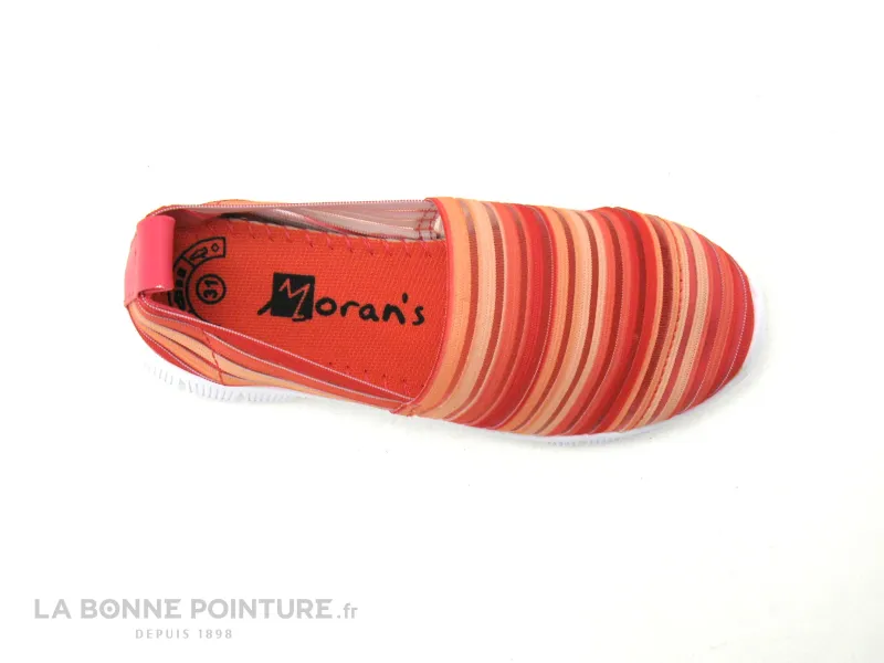 Achat chaussures Moran's Enfant Basket, vente Morans KATIMINI Orange - Rayures - Basket sans lacet fille