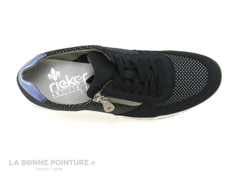 Achat chaussures Rieker Femme Basket, vente Rieker N5121-14 Bleu marine - Basket ville Femme