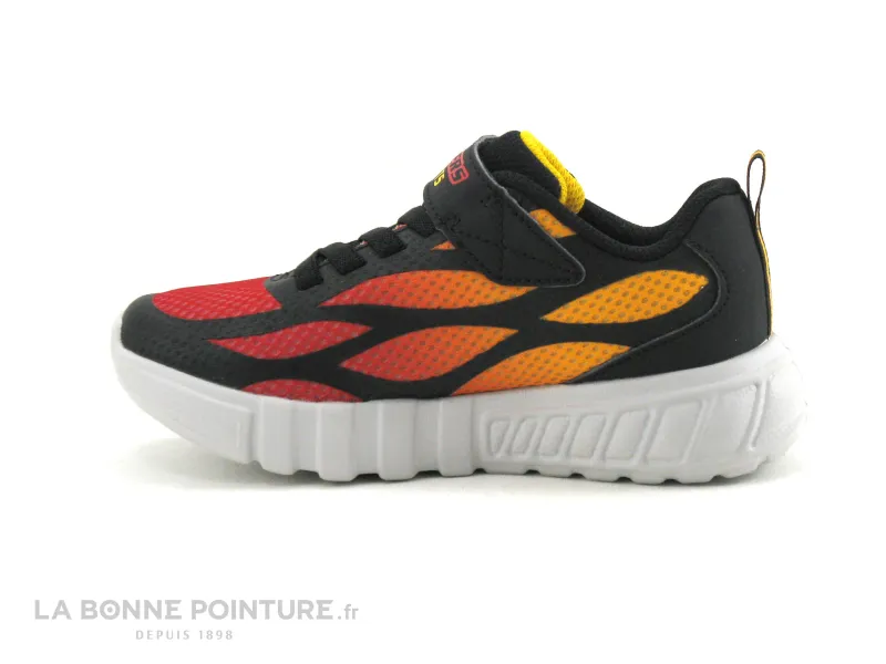 Achat chaussures Skechers Enfant Basket, vente Skechers Lights Flex Glow Dezlo black red - 400016L - Basket led