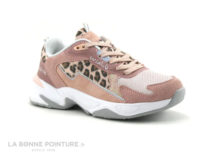 Achat chaussures Wipop Enfant Basket, vente Wipop LAPPY Rose - Leopard - Basket fille