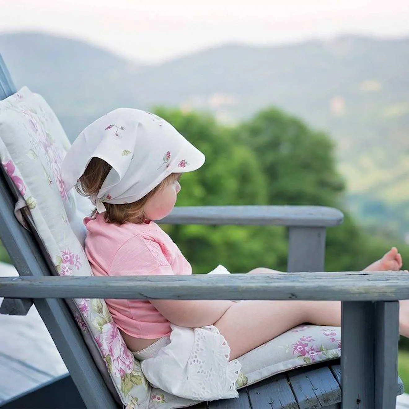 Casquette bandana bébé en bambou, Summer rose - Sevira Kids