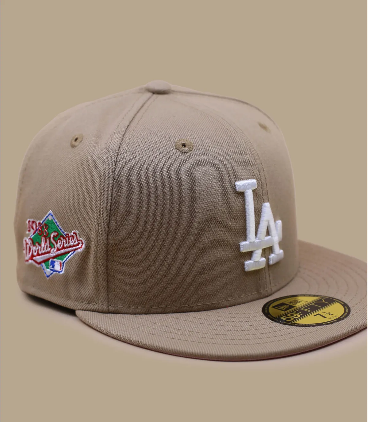 casquette dodgers camel rose - Side Patch 5950 LA Dodgers camel pink New Era : Headict