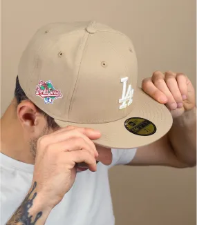 casquette dodgers camel rose - Side Patch 5950 LA Dodgers camel pink New Era : Headict