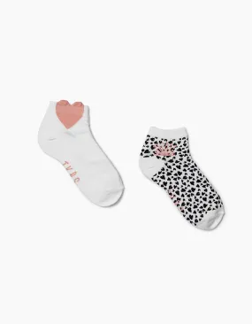 Chaussettes blanc cassé et pêche fille