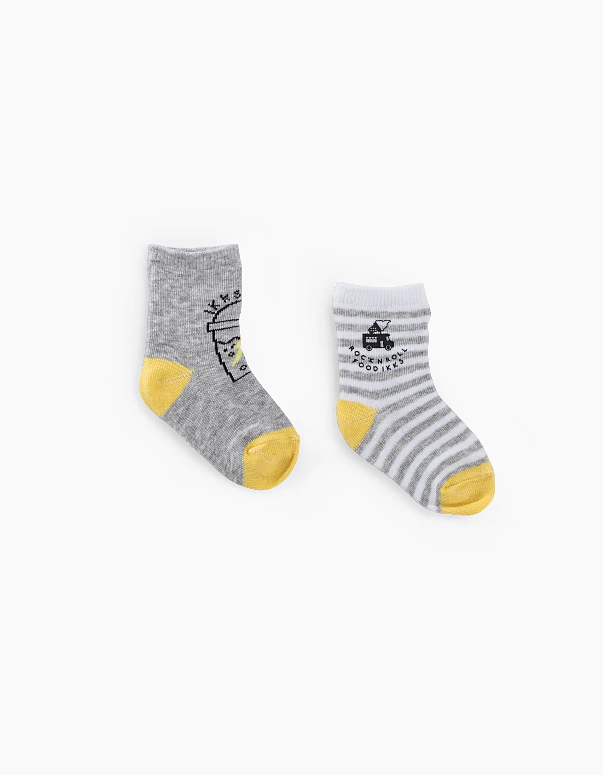 Chaussettes grises et jaunes bébé garçon 