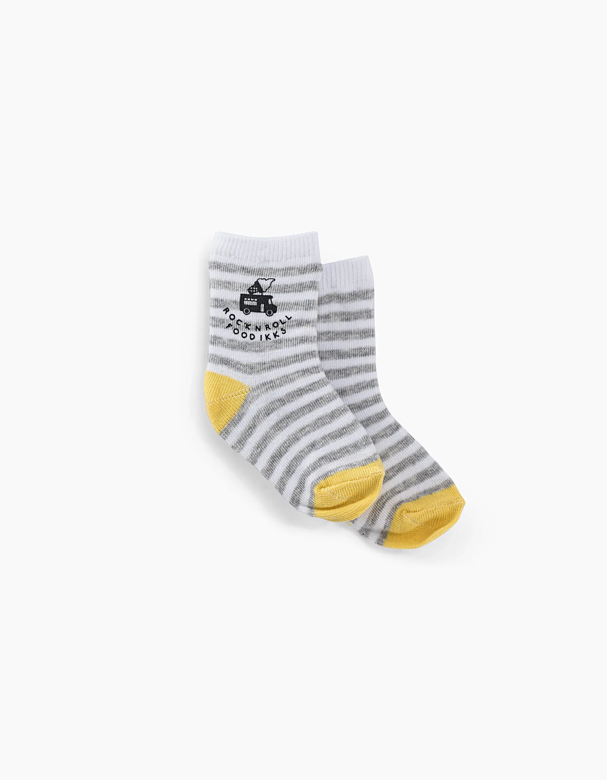 Chaussettes grises et jaunes bébé garçon 