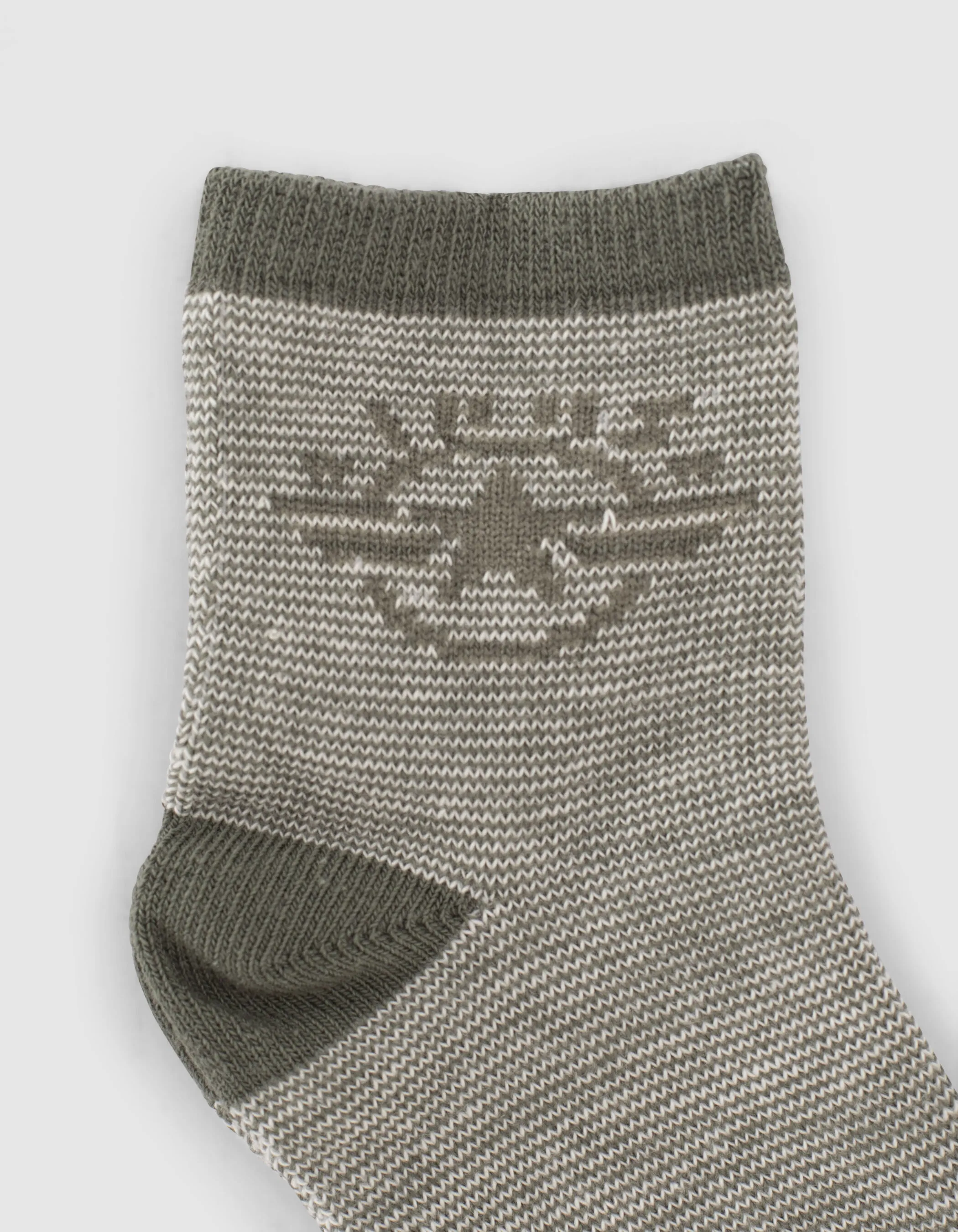 Chaussettes kaki rayées et beige bébé garçon