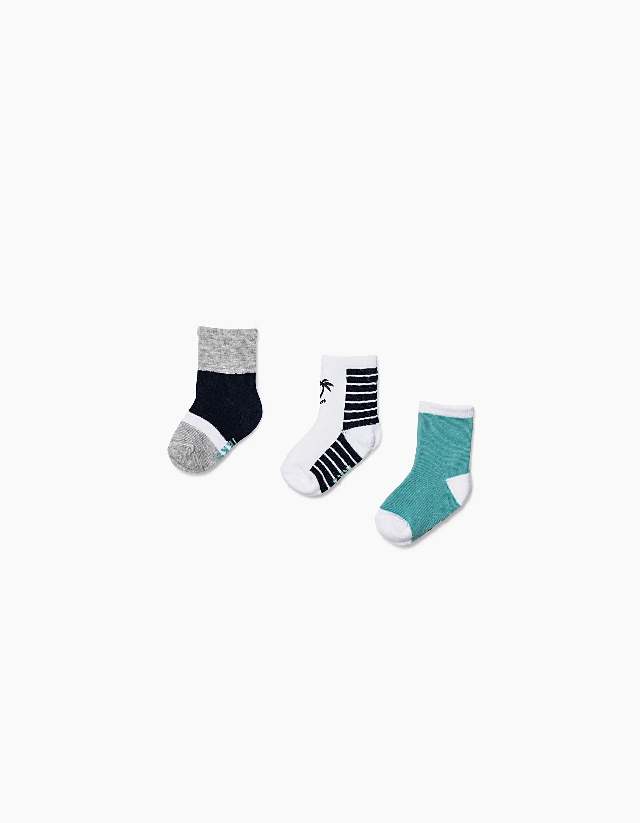 Chaussettes navy et turquoise bébé garçon 