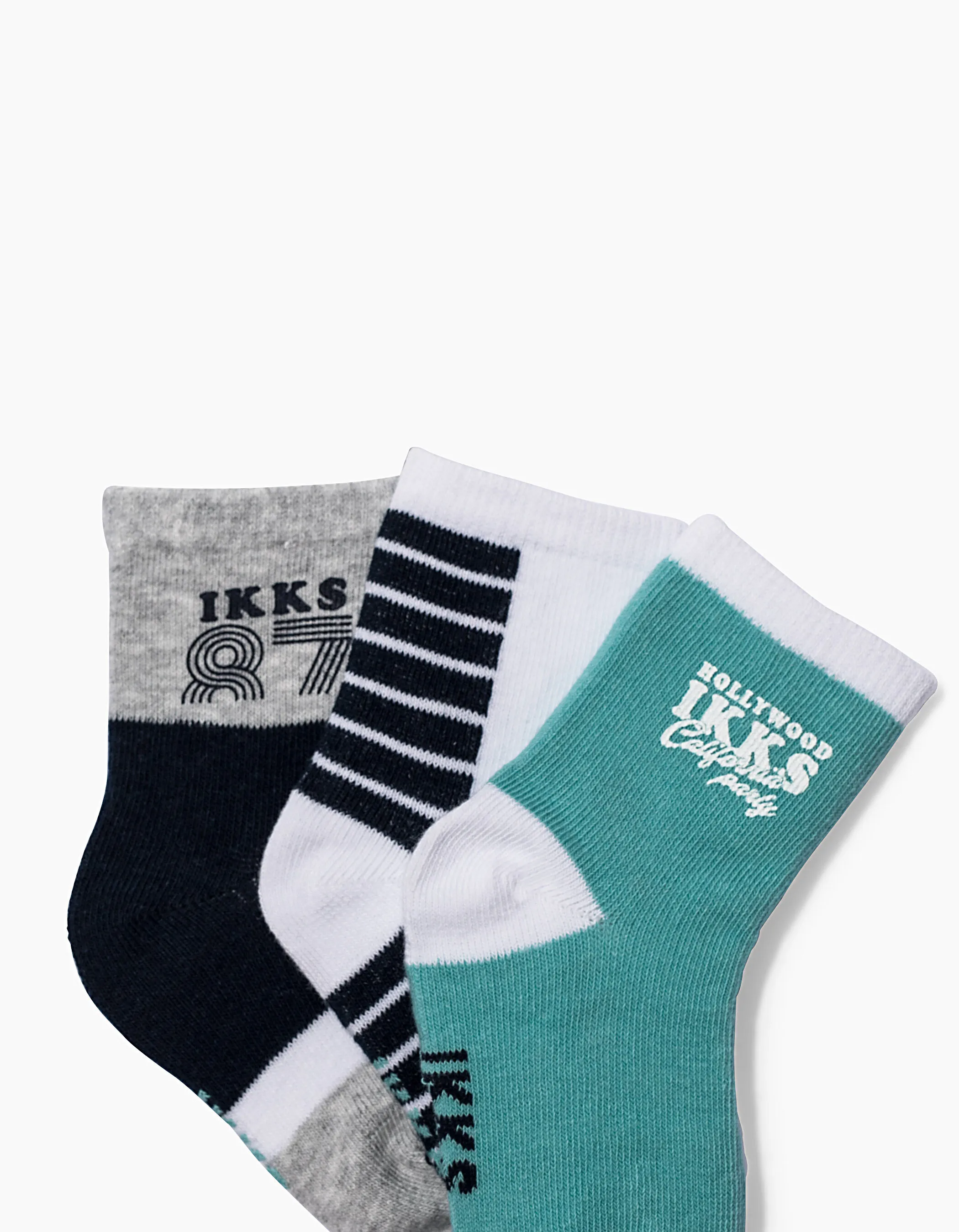 Chaussettes navy et turquoise bébé garçon 