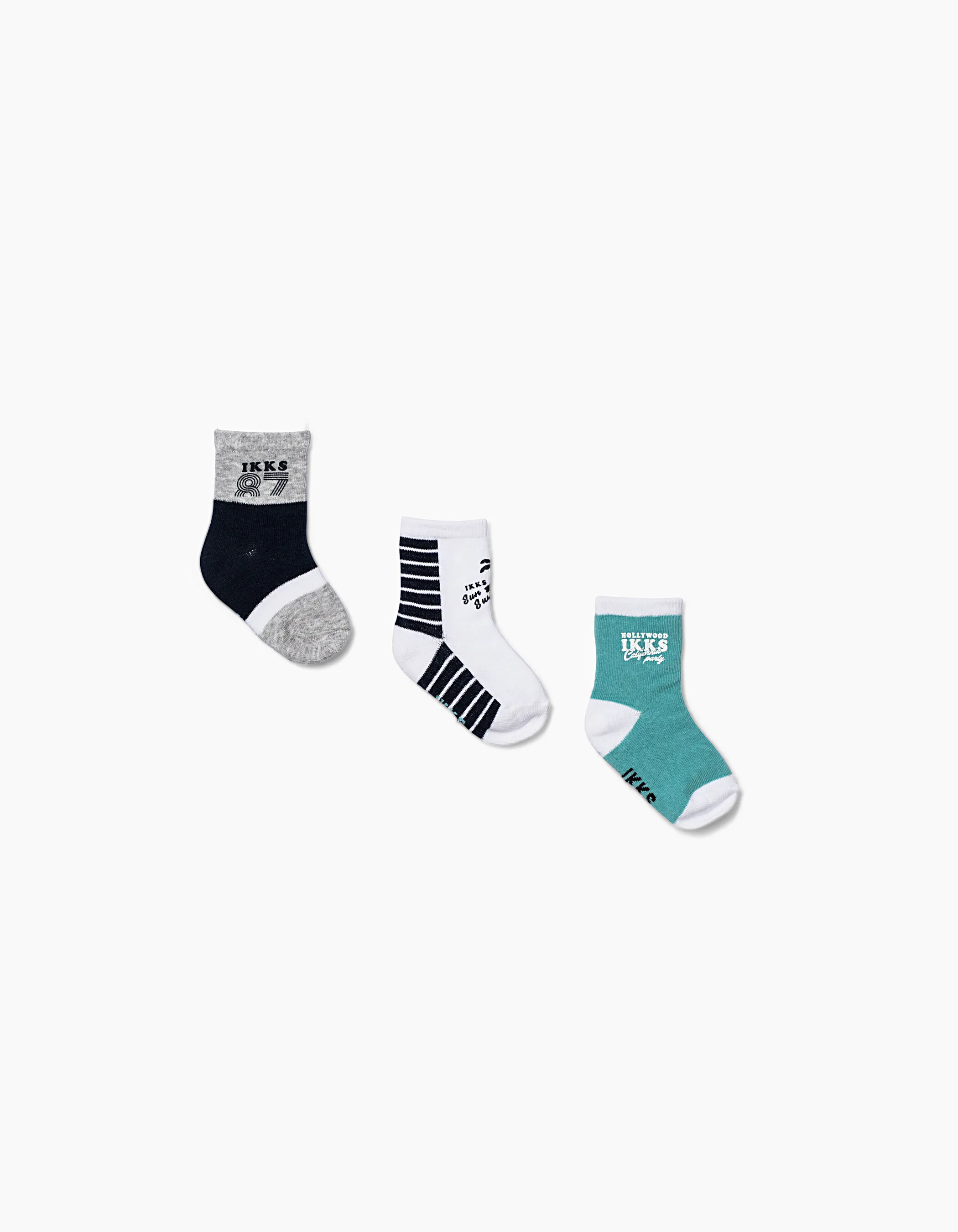 Chaussettes navy et turquoise bébé garçon 