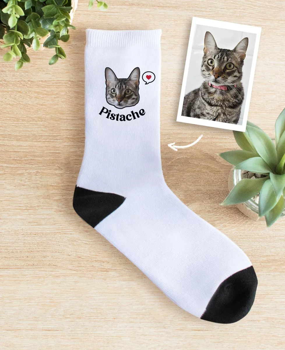 Chaussettes unisexe Tête d'animal et prénom personnalisé