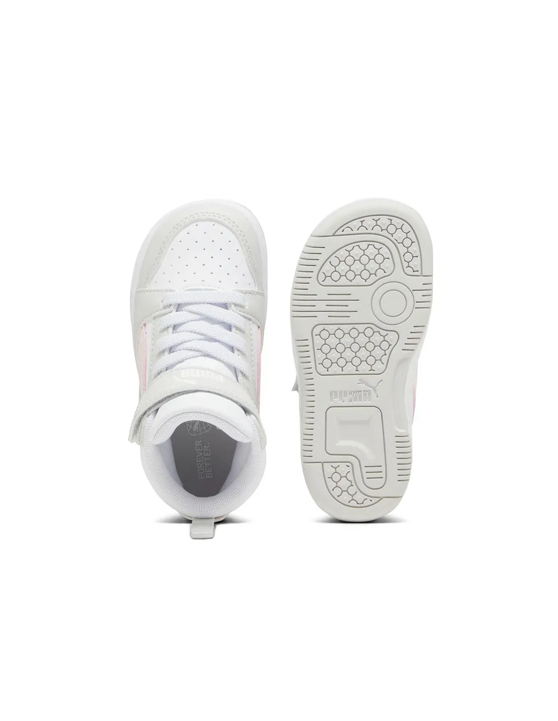 Chaussures de Puma Rebound V6 Mid Enfant Blanc