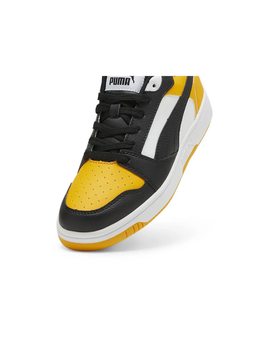 Chaussures Décontracté Enfant de Puma Rebound V6 Lo White-Puma Black-Tangerine