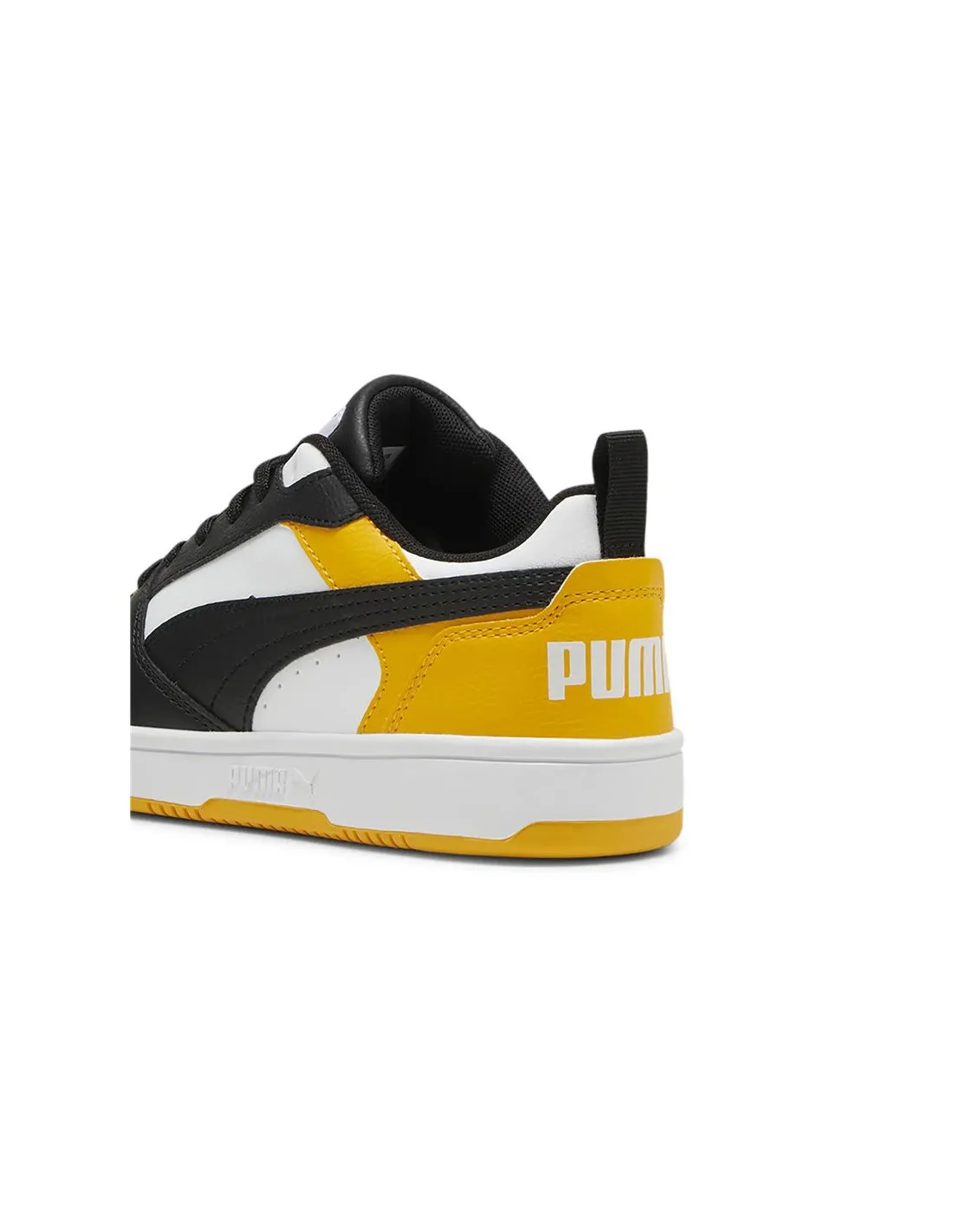 Chaussures Décontracté Enfant de Puma Rebound V6 Lo White-Puma Black-Tangerine