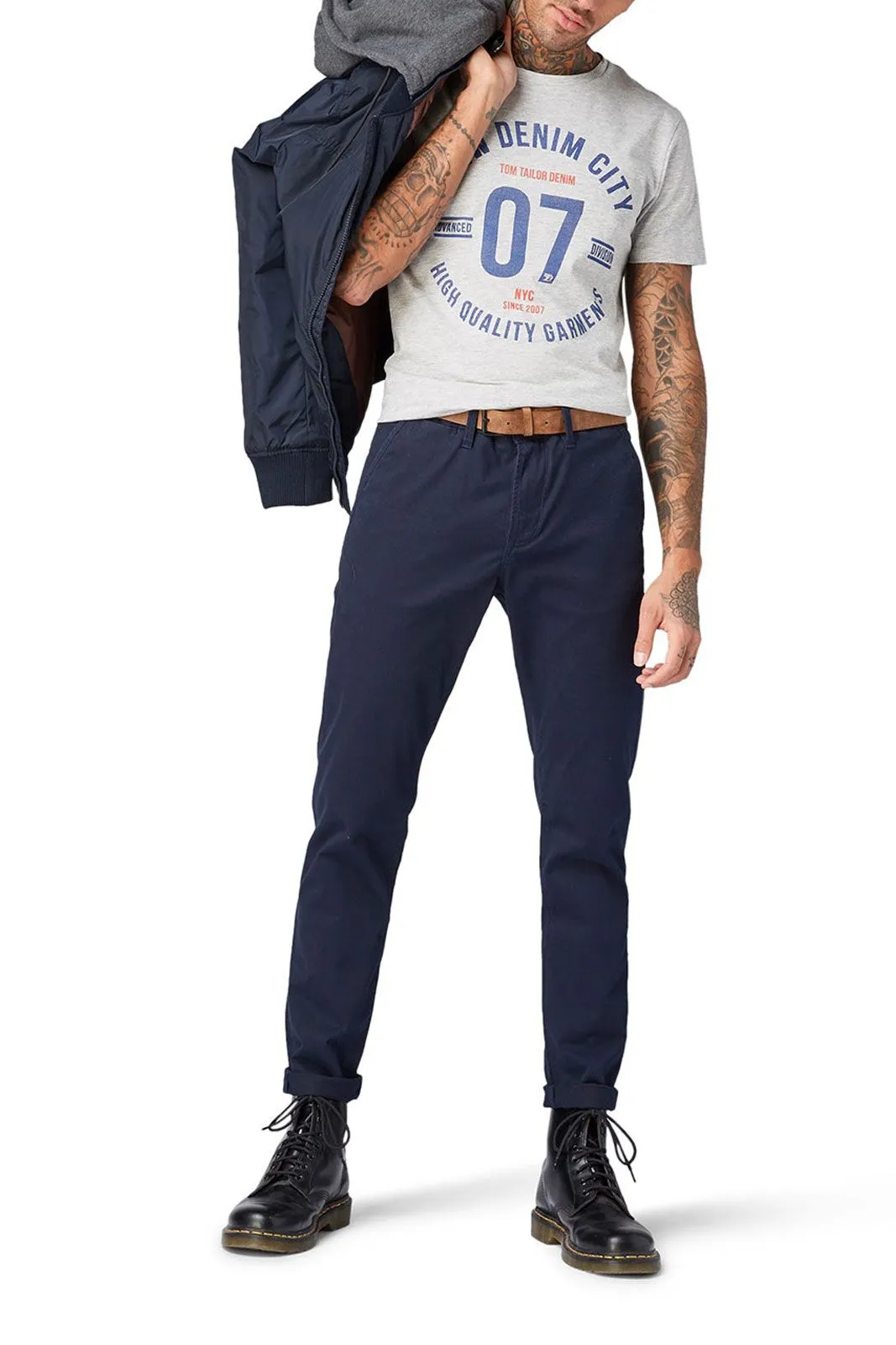 Chino TOM TAILOR BELT Captain Blue