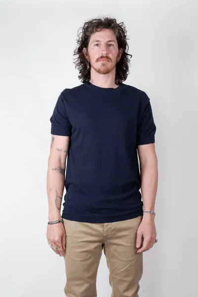 Daniele Fiesoli Textured Cotton T-shirt Navy - Trouva