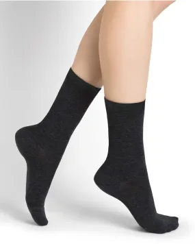 Duo Chaussettes 97% Coton unies Noir - Bleuforêt