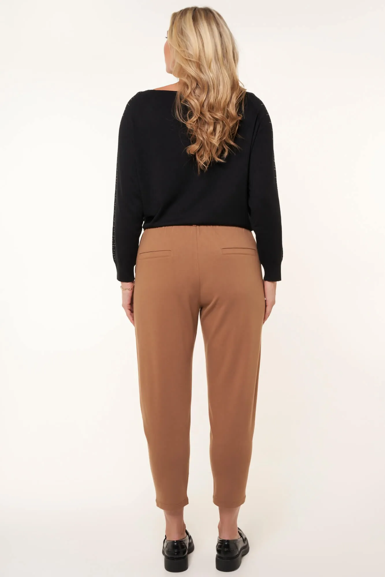 Femmes Pantalon à cordon de serrage camel | MS Mode