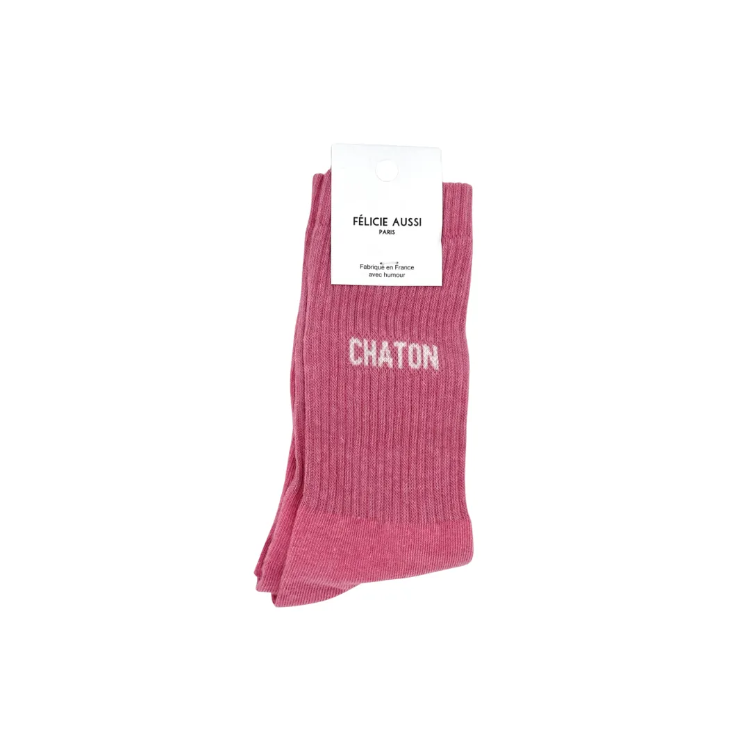 Félicie Aussi Chaussettes Chaton Rose  - Trouva