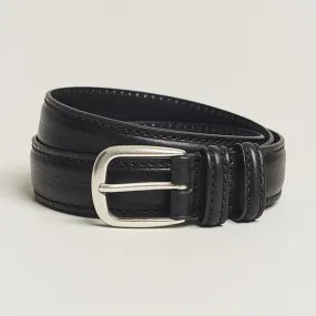 Grained Leather Belt 3 cm Black