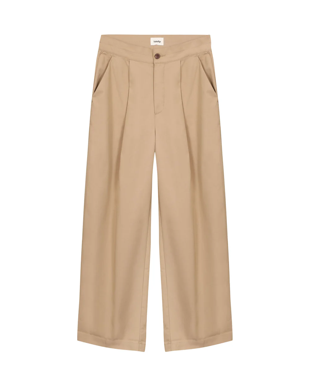 LABDIP TERRY SLEEK WORKER Pantalon Large Femme Praline