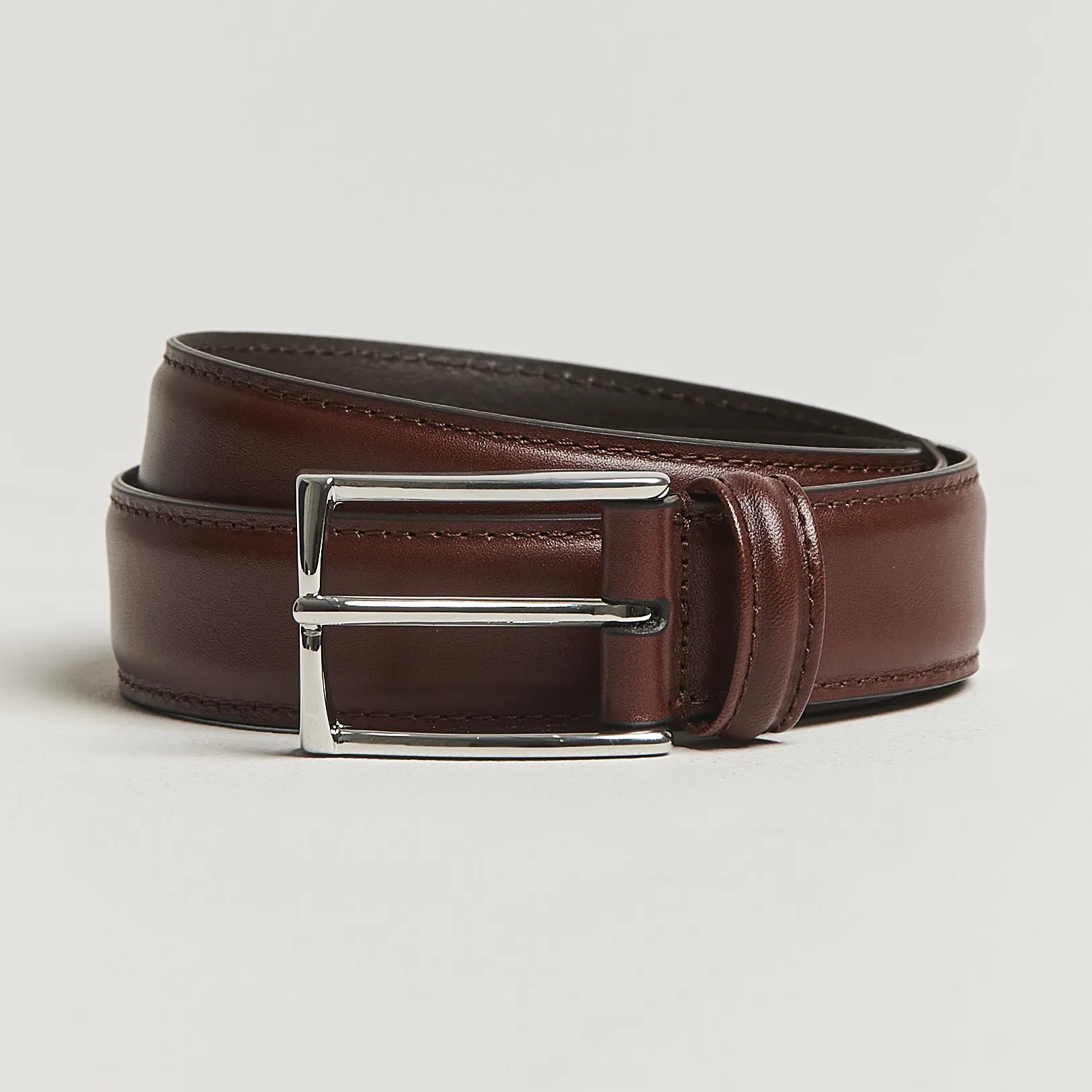 Leather Suit Belt 3 cm Brown