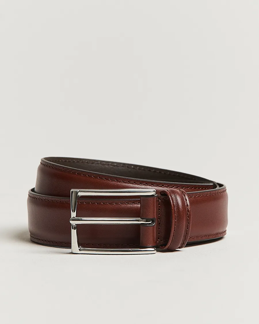 Leather Suit Belt 3 cm Brown