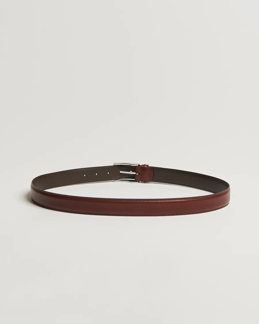 Leather Suit Belt 3 cm Brown