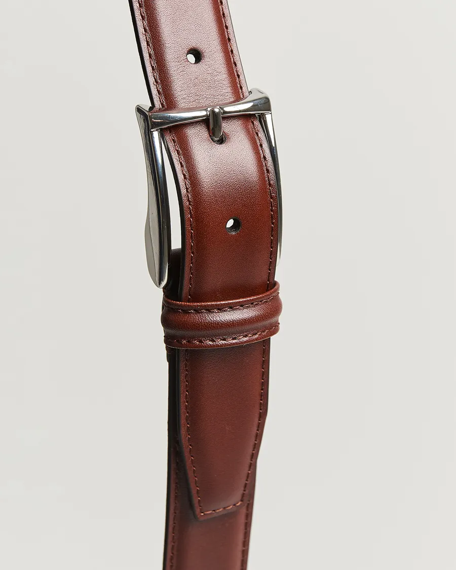 Leather Suit Belt 3 cm Brown