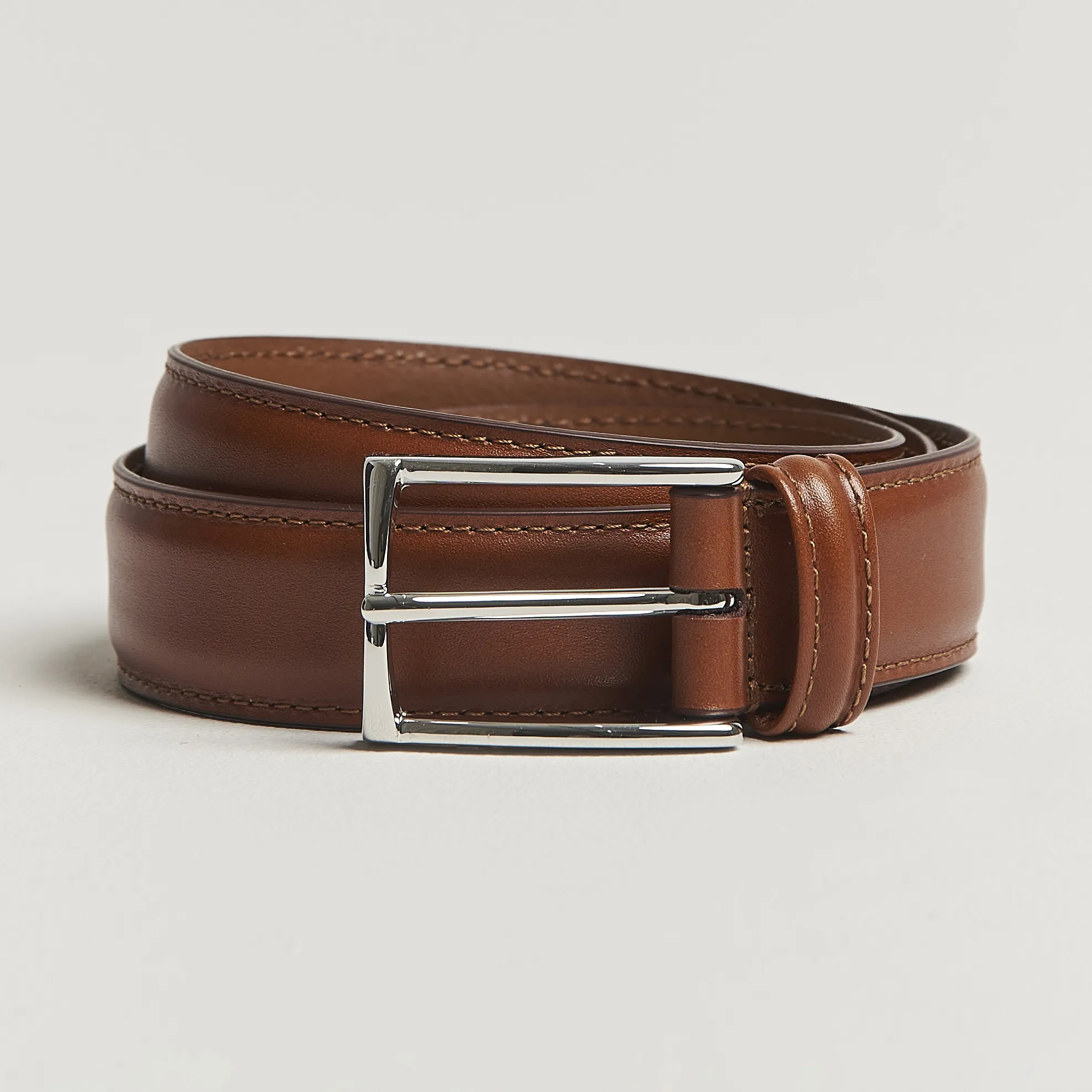 Leather Suit Belt 3 cm Light Brown