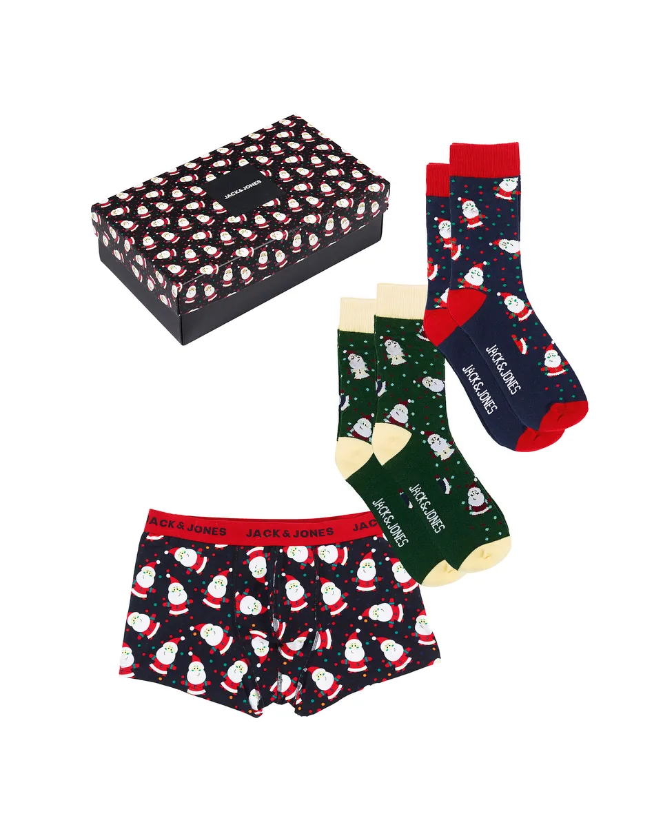 Lot 2 paires de chaussettes + Boxer Homme JACRICH XMAS GIFTBOX Multicolore