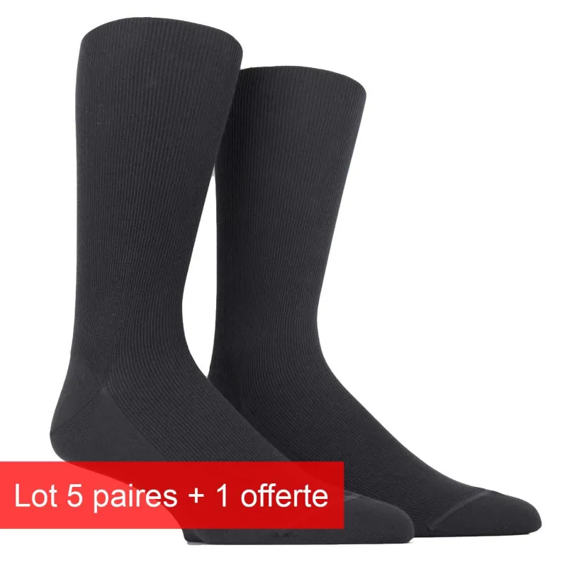 Lot de 5 Chaussettes Homme Doré Doré en coton Noir +1 offerte | Igert