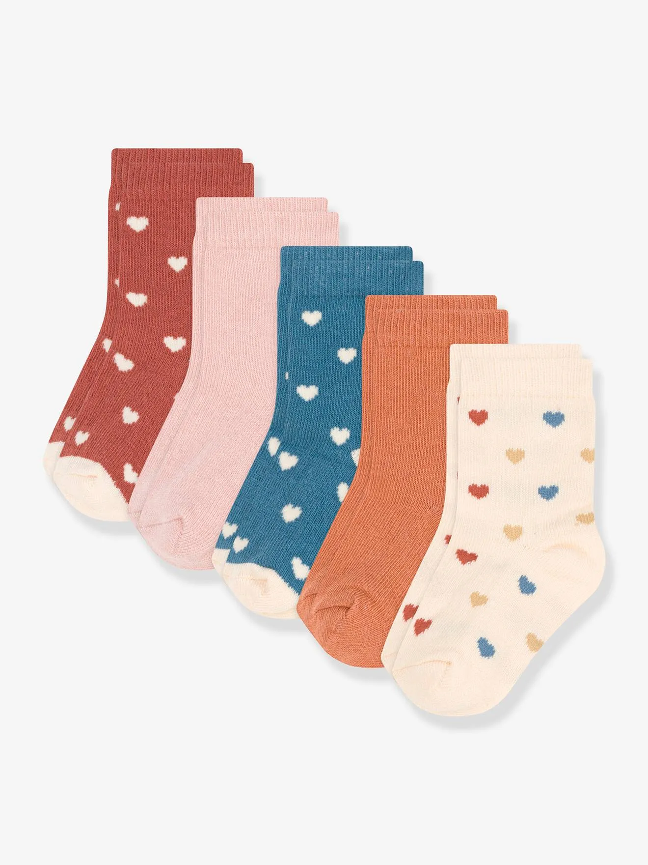 Lot de 5 paires de chaussettes coeurs bébé PETIT BATEAU multicolore - Petit Bateau