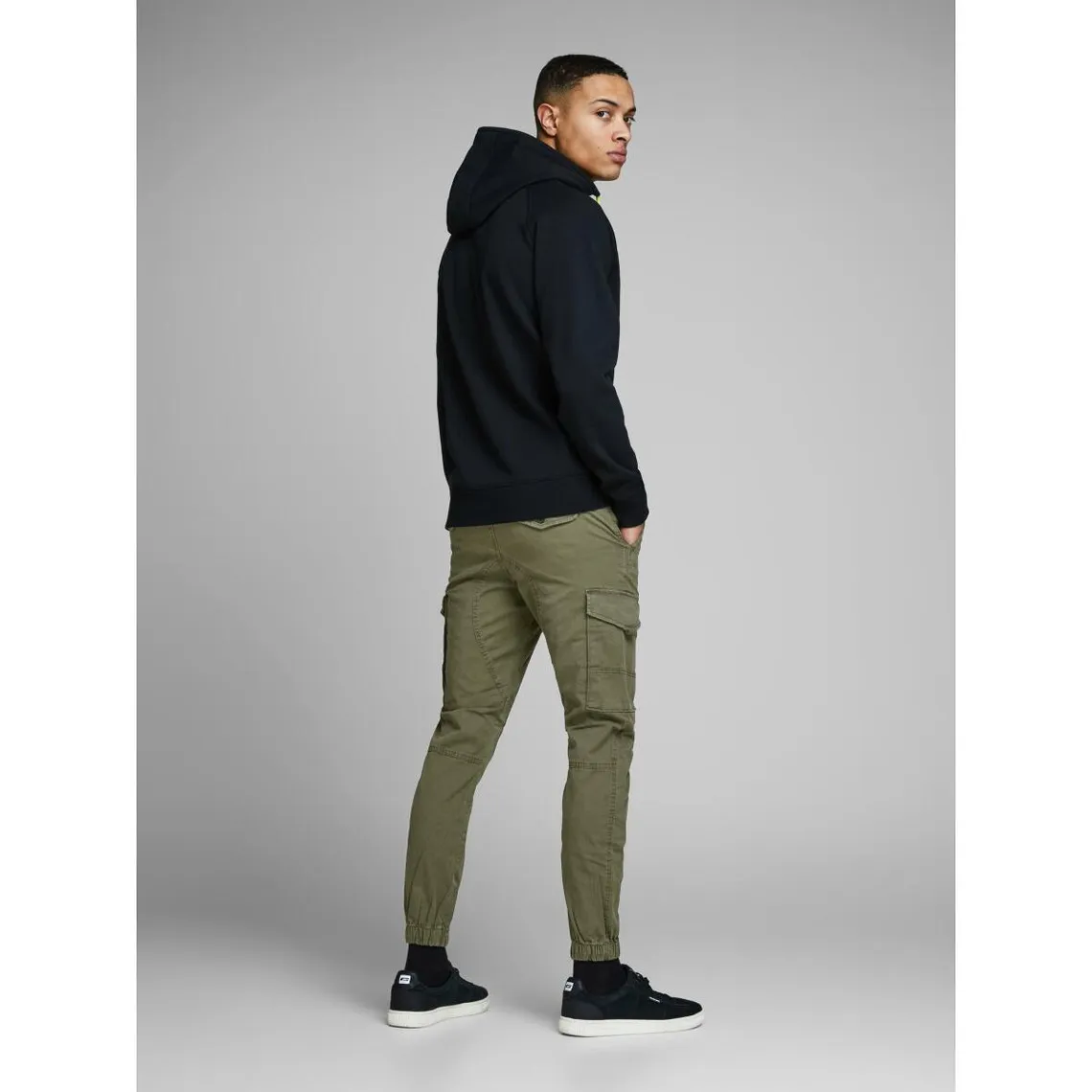 Pantalon cargo Slim Fit Vert foncé en coton | 3 Suisses