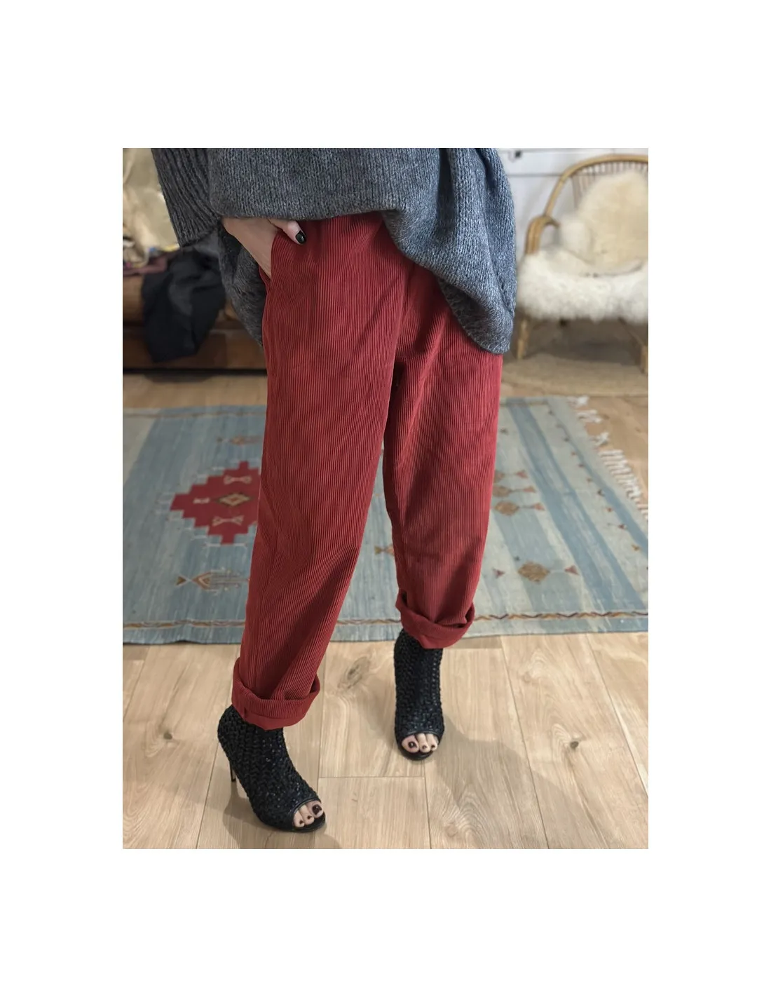 Pantalon LULU bordeaux