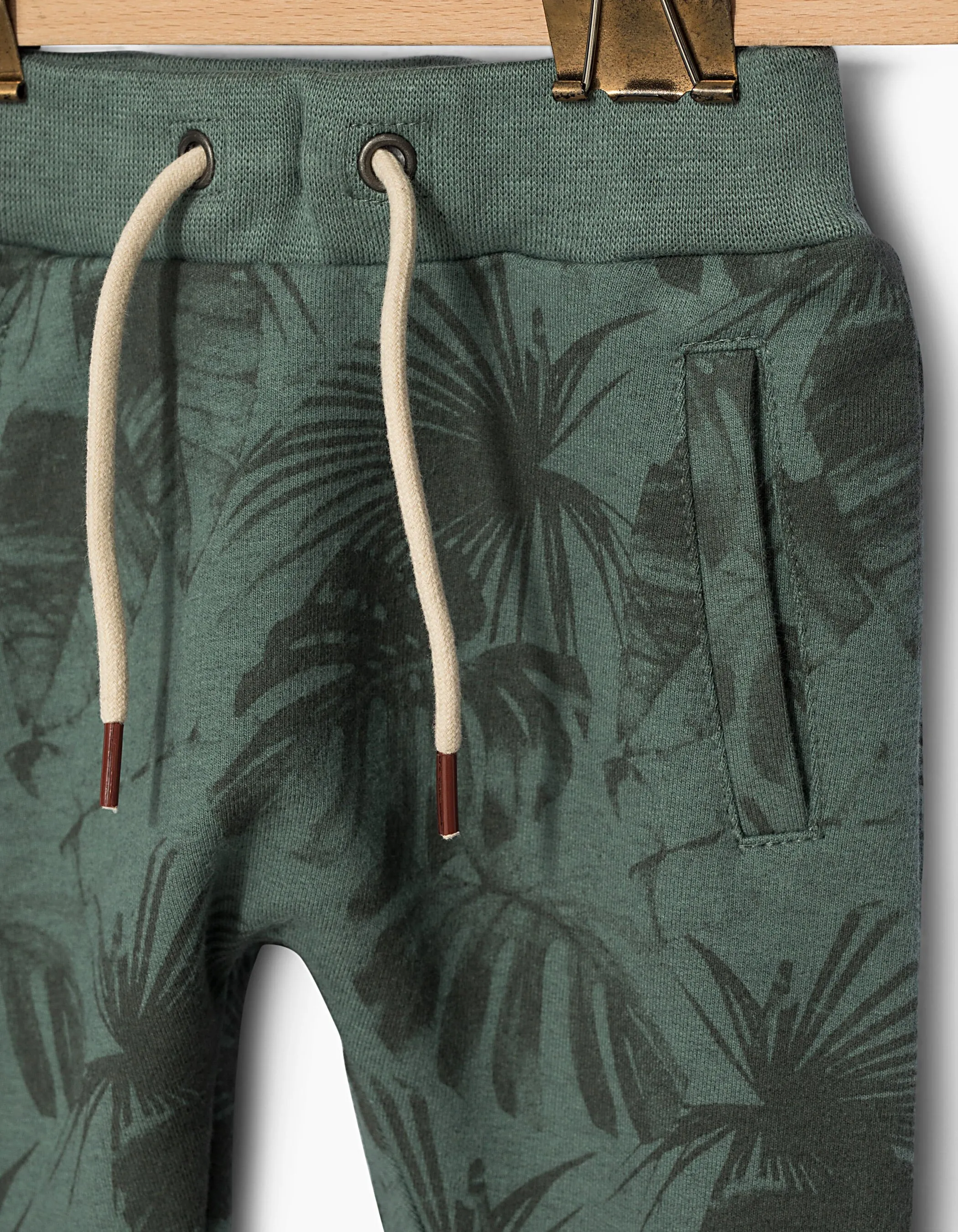 Pantalon molleton kaki tropical bébé garçon 