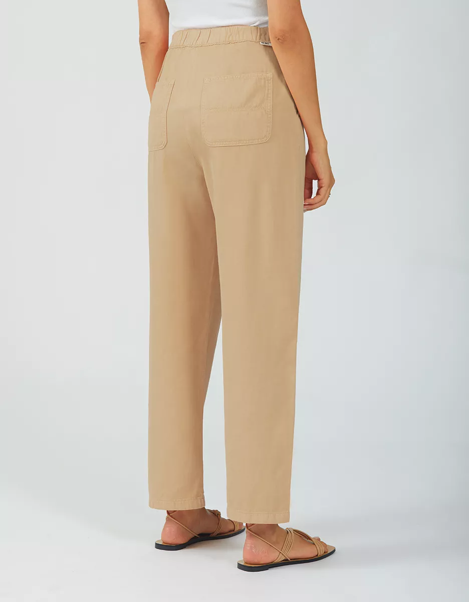 REIKO BALTIMORE LIGHT Pantalon Straight Fluide Femme Natural