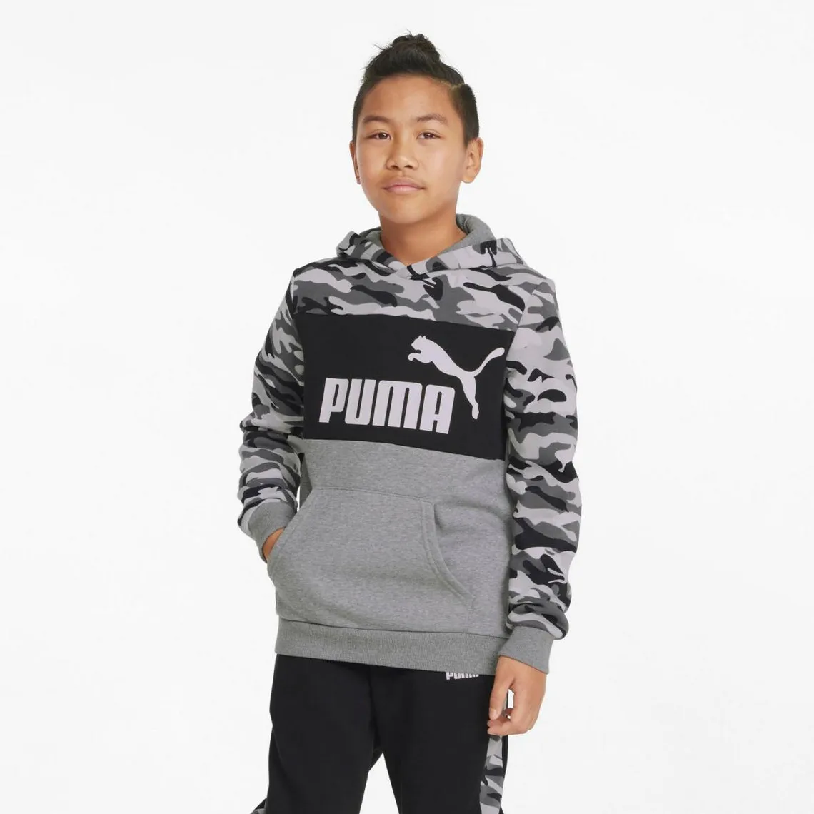 Sweatshirt à motif camouflage en coton ESS+ CAMO gris | 3 Suisses