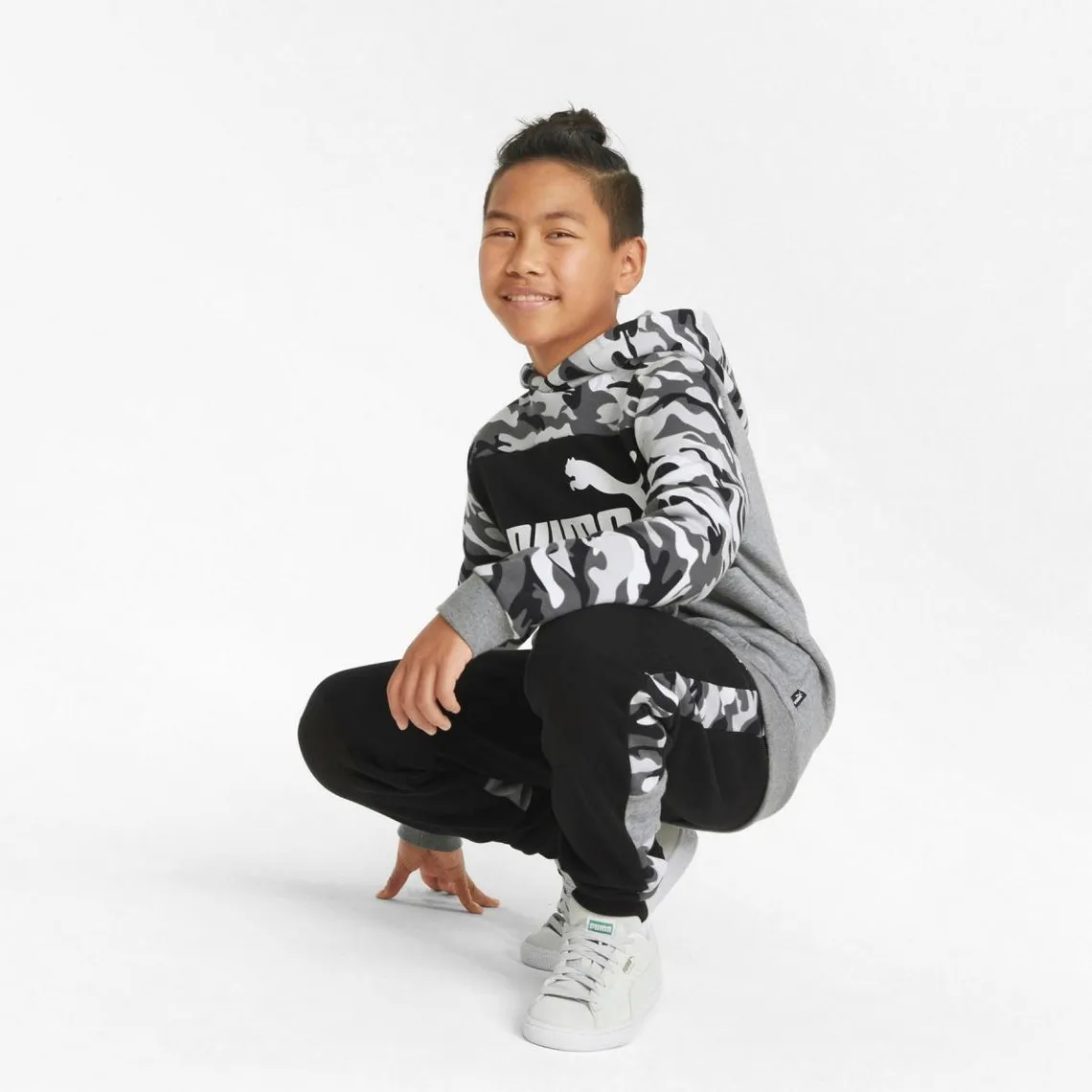 Sweatshirt à motif camouflage en coton ESS+ CAMO gris | 3 Suisses