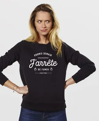 Sweatshirt homme Promis demain j'arrête de fumer