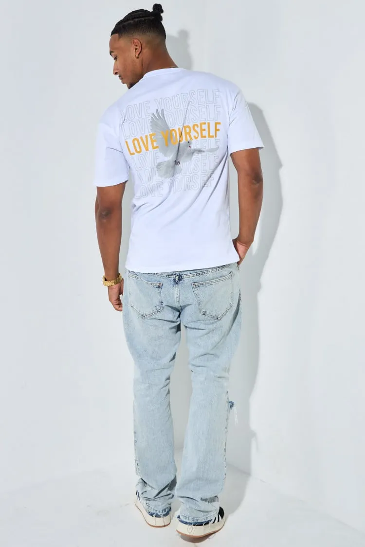 T-shirt blanc "love yourself"