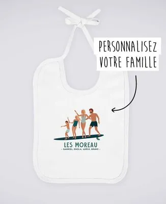 T-Shirt bébé Famille en surf personnalisé