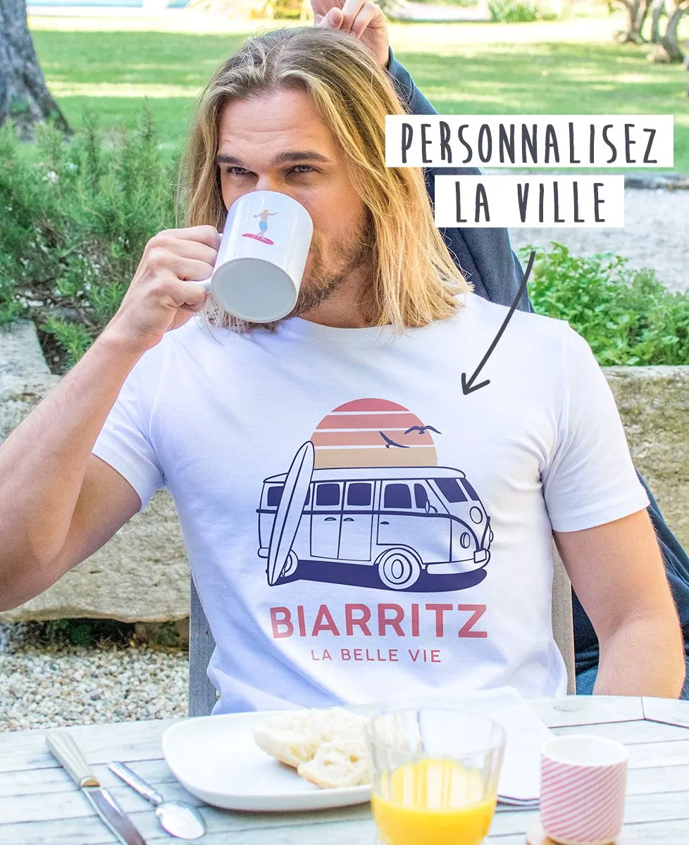 T-Shirt homme Van personnalisé textile clair